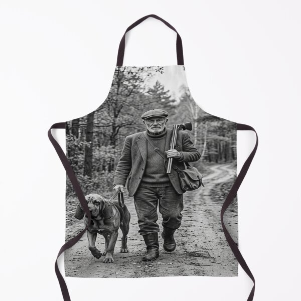 Item preview, Monochrome 1930s Hunter Walking with Bloodhound designed and sold by Solomon-Ent-144.