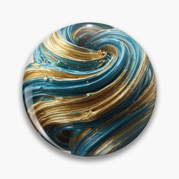Item preview, 3D Turquoise and Liquid Gold Swirling Brushstroke designed and sold by meghnad.