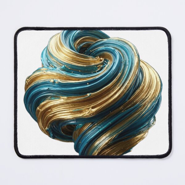 Item preview, 3D Turquoise and Liquid Gold Swirling Brushstroke designed and sold by meghnad.