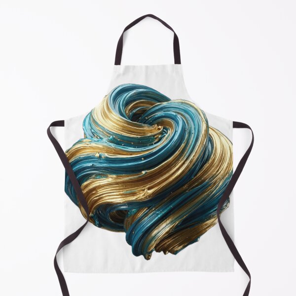 Item preview, 3D Turquoise and Liquid Gold Swirling Brushstroke designed and sold by meghnad.