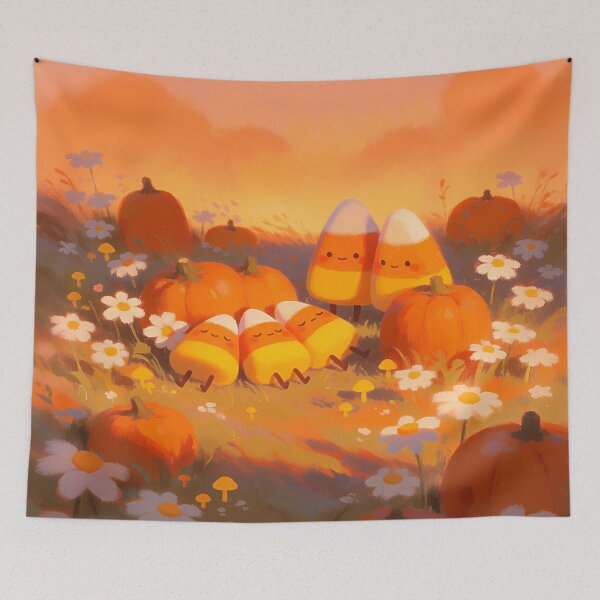 Item preview, Cute Candy Corn Friends Pumpkin Patch | Cozy Halloween Autumn Art designed and sold by cr6zym1nd.