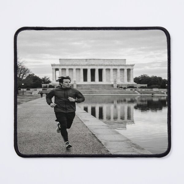 Item preview, Monochrome Photo of Runner at Lincoln Memorial designed and sold by Solomon-Ent-144.