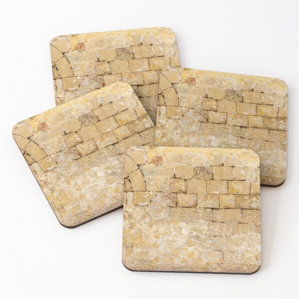 Item preview, Old Yellow Stone Wall With Green Door and Archway, Rustic Exterior Texture and Weathered Charm designed and sold by Nmallia.