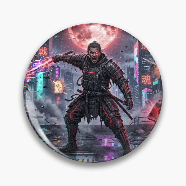 Item preview, Cyberpunk Samurai Cybernetic Ronin Neon Tokyo Blade designed and sold by HappyHarmony40.