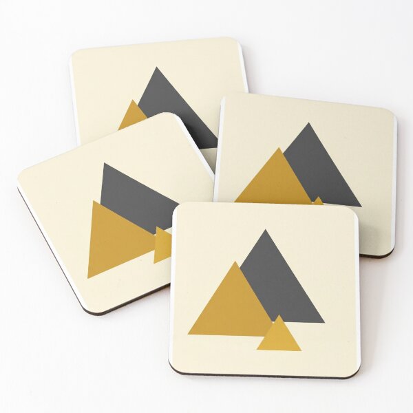 Item preview, Offset Triangle Trio | Mid-Century Ochre Geometric Print designed and sold by Zaramodo.