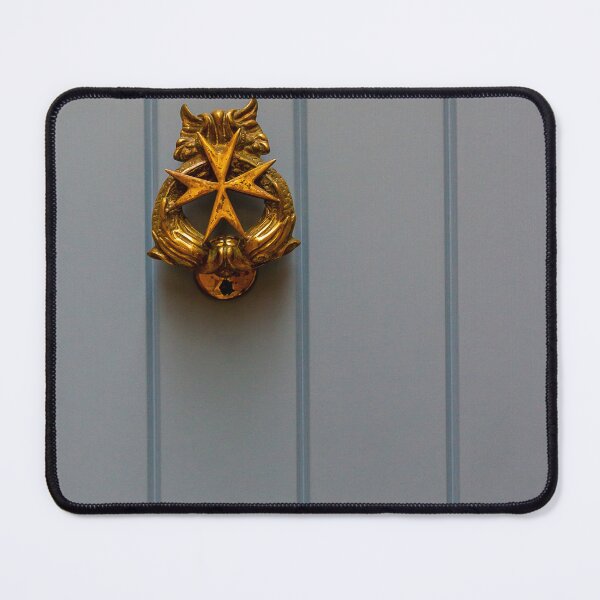 Item preview, Golden Door Knocker With Star Crest On Light Blue Door, Vintage Ornate Hardware designed and sold by Nmallia.
