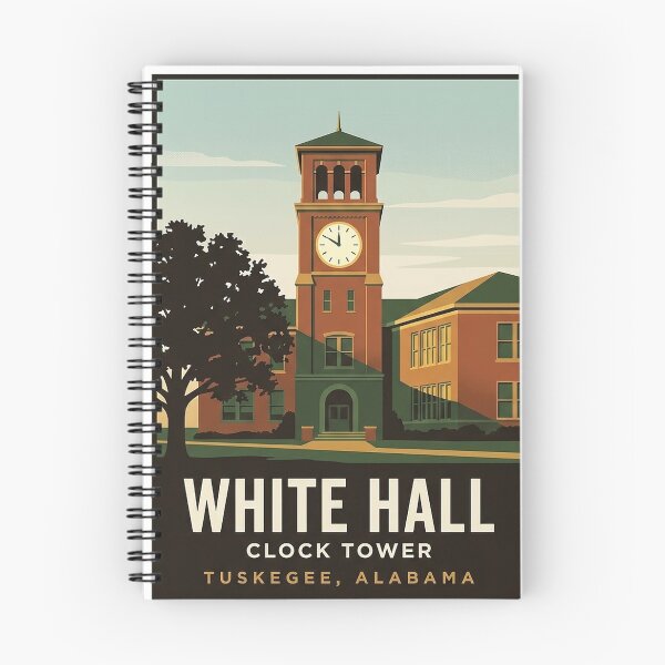 Item preview, White Hall Clock Tower Tuskegee Institute Alabama Sticker designed and sold by DetourDgn.