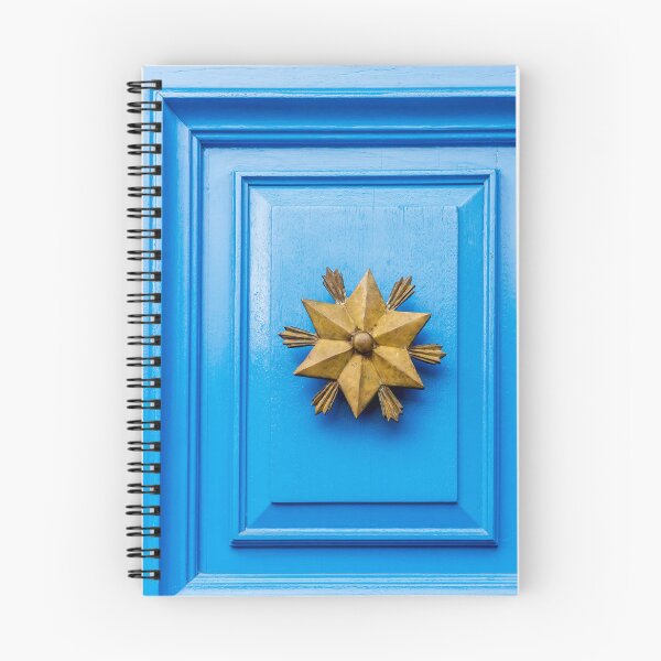 Item preview, Blue Door With Gold Star Door Knocker: Decorative Exterior Detail for Home Decor designed and sold by Nmallia.