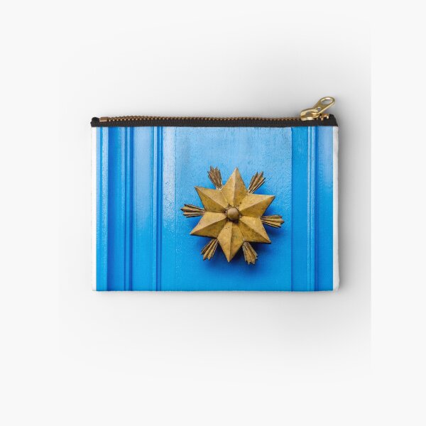 Item preview, Blue Door With Gold Star Door Knocker: Decorative Exterior Detail for Home Decor designed and sold by Nmallia.