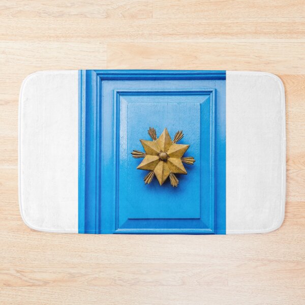 Item preview, Blue Door With Gold Star Door Knocker: Decorative Exterior Detail for Home Decor designed and sold by Nmallia.