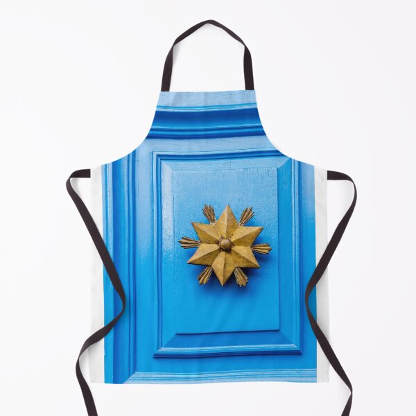 Item preview, Blue Door With Gold Star Door Knocker: Decorative Exterior Detail for Home Decor designed and sold by Nmallia.