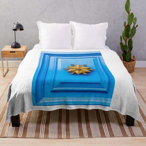 Item preview, Blue Door With Gold Star Door Knocker: Decorative Exterior Detail for Home Decor designed and sold by Nmallia.