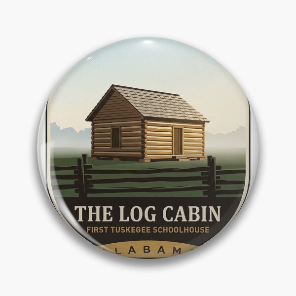 Item preview, Tuskegee Log Cabin First Schoolhouse Alabama Sticker designed and sold by DetourDgn.