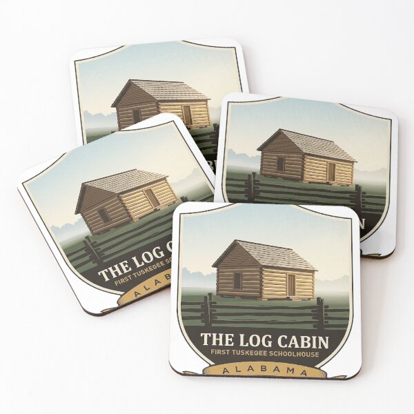Item preview, Tuskegee Log Cabin First Schoolhouse Alabama Sticker designed and sold by DetourDgn.