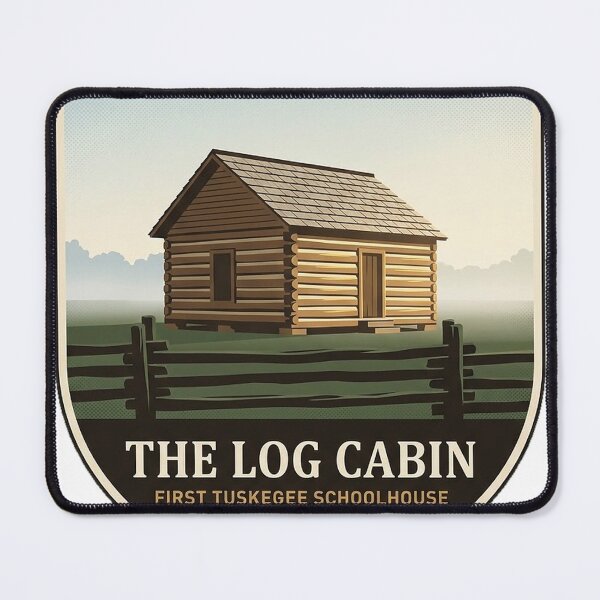 Item preview, Tuskegee Log Cabin First Schoolhouse Alabama Sticker designed and sold by DetourDgn.
