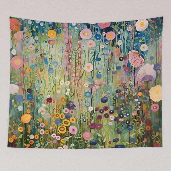 Item preview, Gustav Klimt Flower Garden Vivid Seamless Flowers Vintage Floral Patterns Digital Art Illustration designed and sold by Matt_Smith.