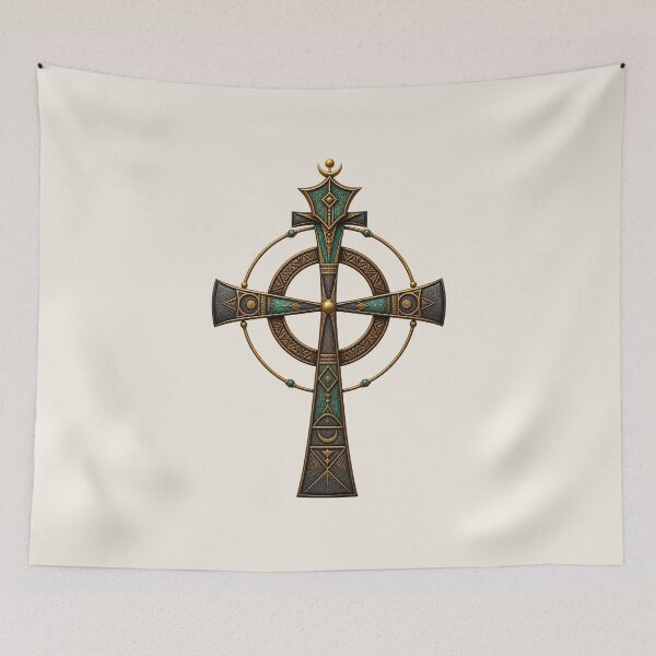 Item preview, Ancient Egyptian Symbol Design for African Spirituality - Unique Cross and Ankh Fusion designed and sold by 'VARI'.