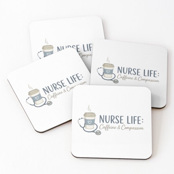 Item preview, Nurse Life Caffeine and Compassion Black and White Shirt, Vintage Line Art Stethoscope Design designed and sold by VibeTherapyArt.
