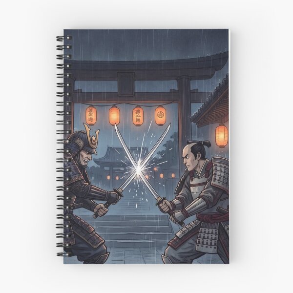 Item preview, Samurai Duel Clash of Katana Blades in Rain Feudal Japan designed and sold by HappyHarmony40.