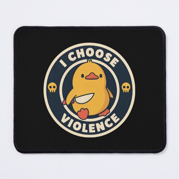 Item preview, Cute Duck With Knife I Choose Violence Emblem designed and sold by Richaeman.