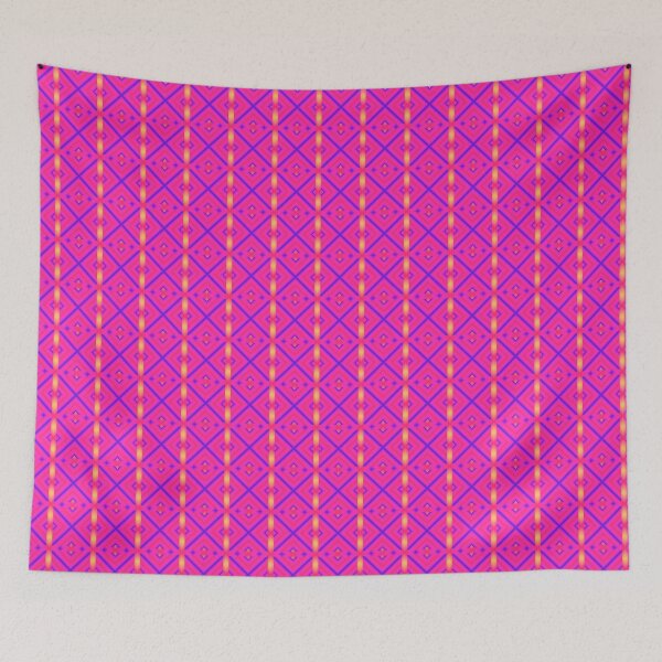 Item preview, Neon Retro Geometric Psychedelic Pink Pattern designed and sold by whimsiqueer.