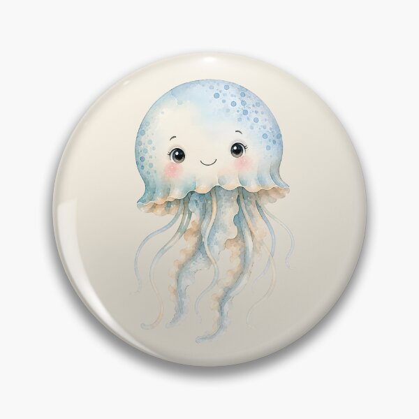 Item preview, Watercolor Jellyfish art print or sticker – Ocean Friends Collection designed and sold by SimpleUla.