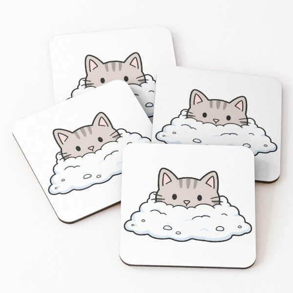 Item preview, Cute Tabby Cat Peeking From Fluffy Cloud designed and sold by SoyLamderma.