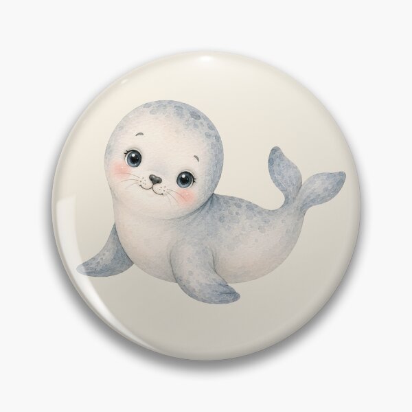 Item preview, Watercolor Harbor Seal sticker or art print - Ocean Friend Collection designed and sold by SimpleUla.