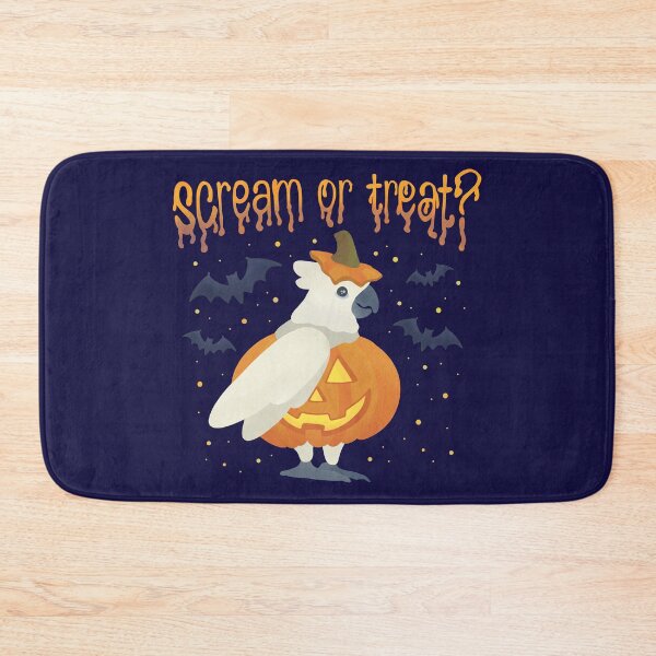 Item preview, Illustration of a Cockatoo Pumpkin "Scream or Treat?" designed and sold by FandomizedRose.