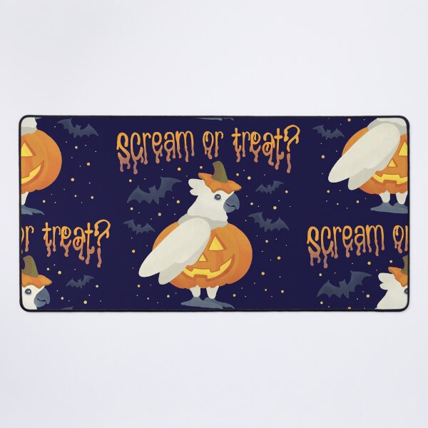 Item preview, Illustration of a Cockatoo Pumpkin "Scream or Treat?" designed and sold by FandomizedRose.