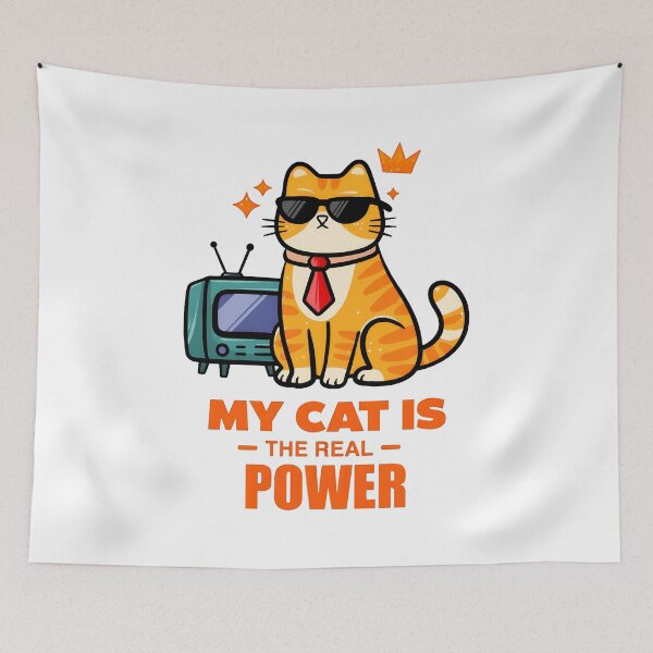 Item preview, My Cat is The Real Power Vintage Cat Retro TV designed and sold by SoyLamderma.