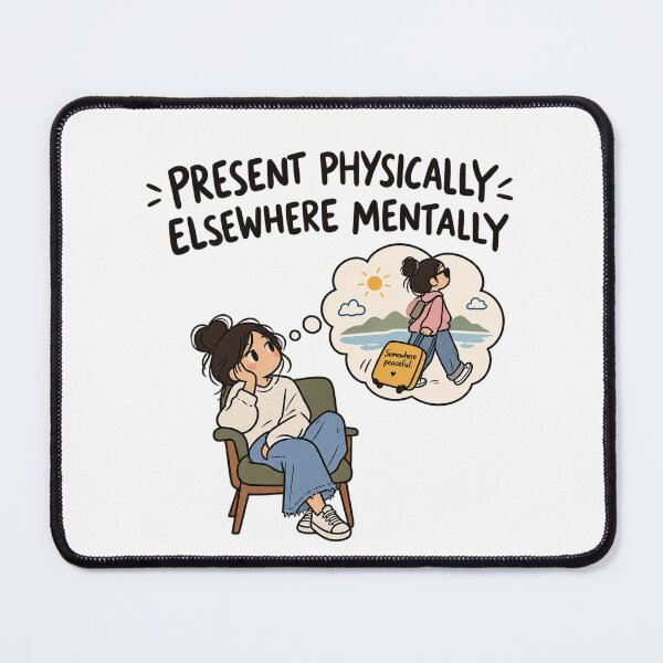 Item preview, Funny Mental Escape & Relatable Introvert Design designed and sold by Sangeeta Art Co..