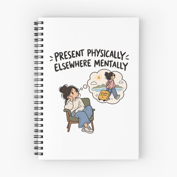 Item preview, Funny Mental Escape & Relatable Introvert Design designed and sold by Sangeeta Art Co..