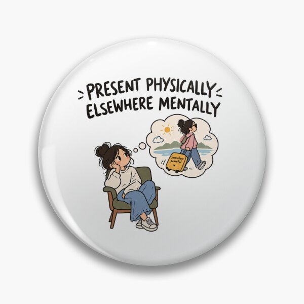 Item preview, Funny Mental Escape & Relatable Introvert Design designed and sold by Sangeeta Art Co..