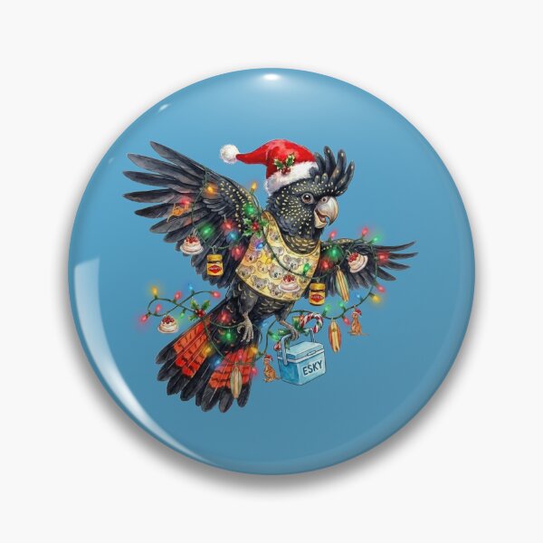 Item preview, Cute Black Cockatoo Christmas – Red Tailed Cockatoo Beach Holiday Art designed and sold by Wennebabs.
