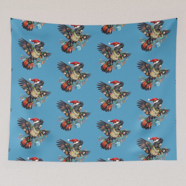Item preview, Cute Black Cockatoo Christmas – Red Tailed Cockatoo Beach Holiday Art designed and sold by Wennebabs.