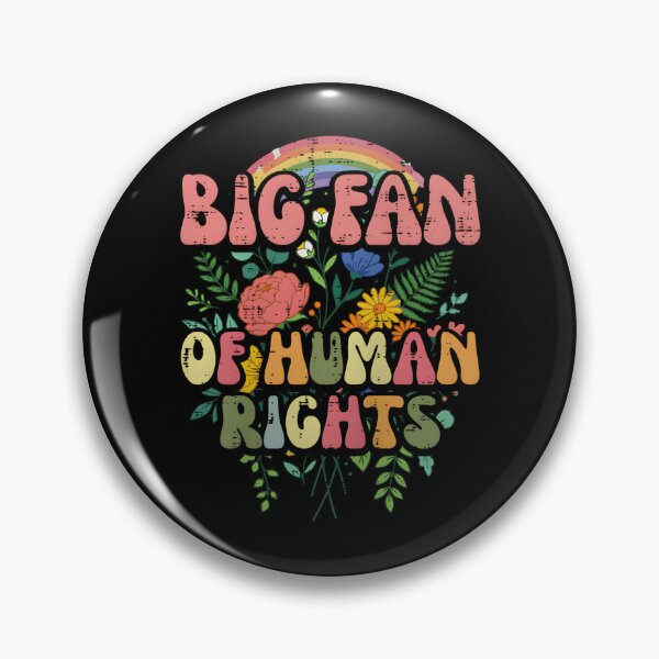 Item preview, Big Fan of Human Rights with Retro Rainbow Florals designed and sold by ChrisyBonanno.