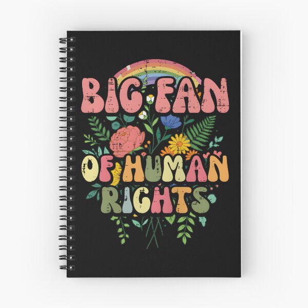 Item preview, Big Fan of Human Rights with Retro Rainbow Florals designed and sold by ChrisyBonanno.