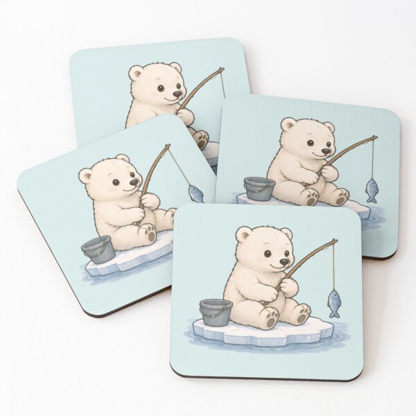 Item preview, Little Fisherman Polar Bear designed and sold by MellowMunchkins.