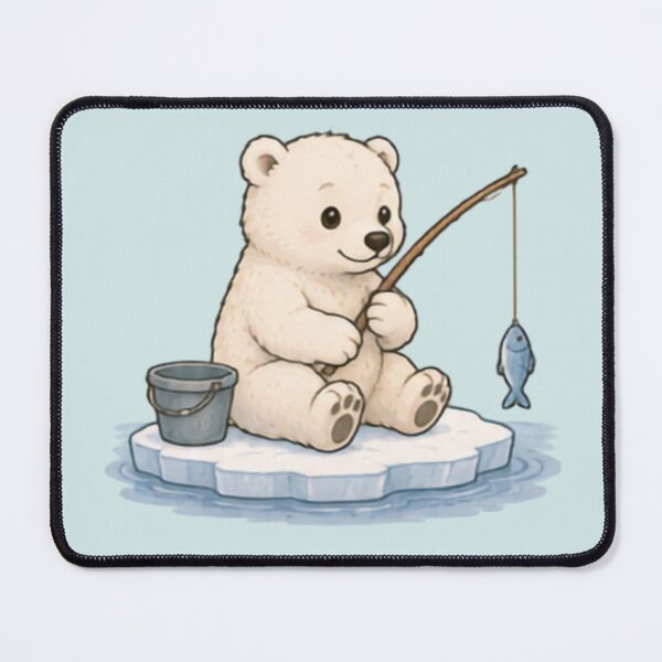Item preview, Little Fisherman Polar Bear designed and sold by MellowMunchkins.