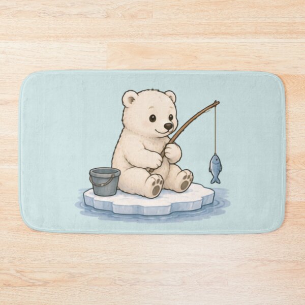 Item preview, Little Fisherman Polar Bear designed and sold by MellowMunchkins.