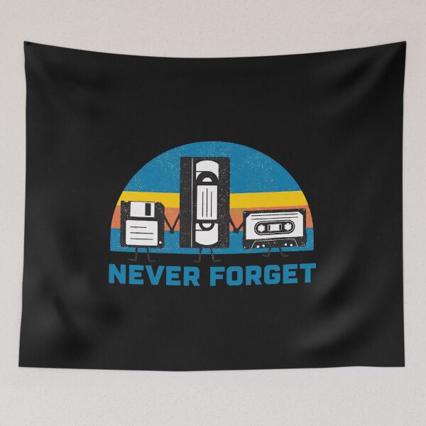 Item preview, Retro Tech Nostalgia Never Forget Floppy VHS Cassette designed and sold by Richaeman.