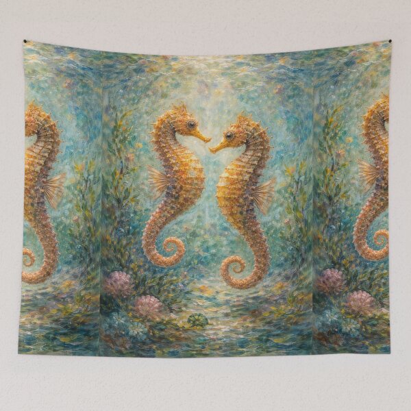 Item preview, Seahorse Painting – Tropical Seahorses and Sea Life designed and sold by GalleryKauffeld.