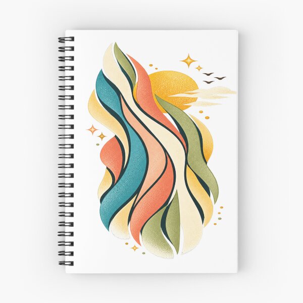 Item preview, Retro Abstract Waves Sunset Celestial Groovy Boho Art designed and sold by inkoutninja.