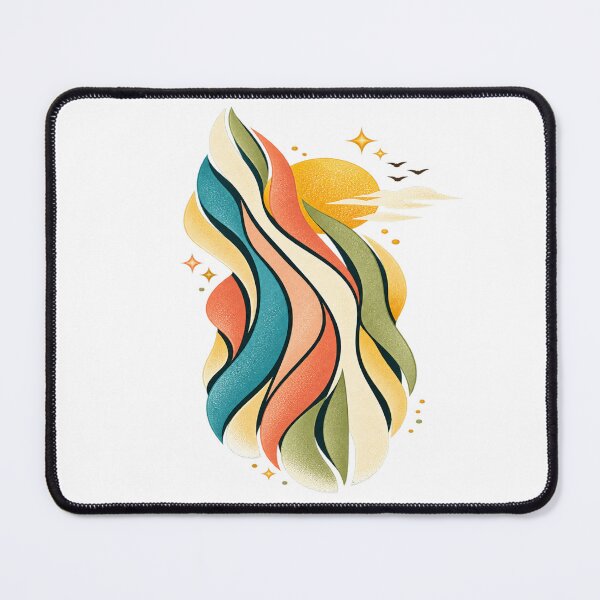 Item preview, Retro Abstract Waves Sunset Celestial Groovy Boho Art designed and sold by inkoutninja.
