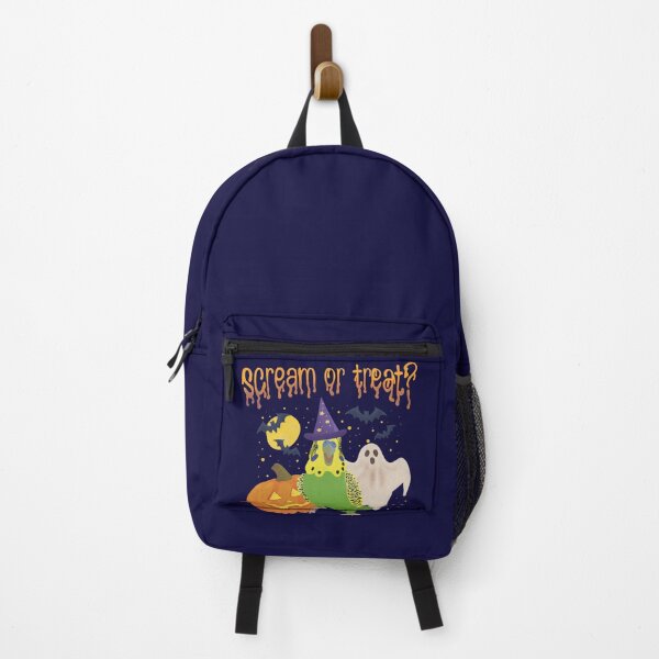 Item preview, Illustration of a Green Budgie "Scream or Treat?" designed and sold by FandomizedRose.