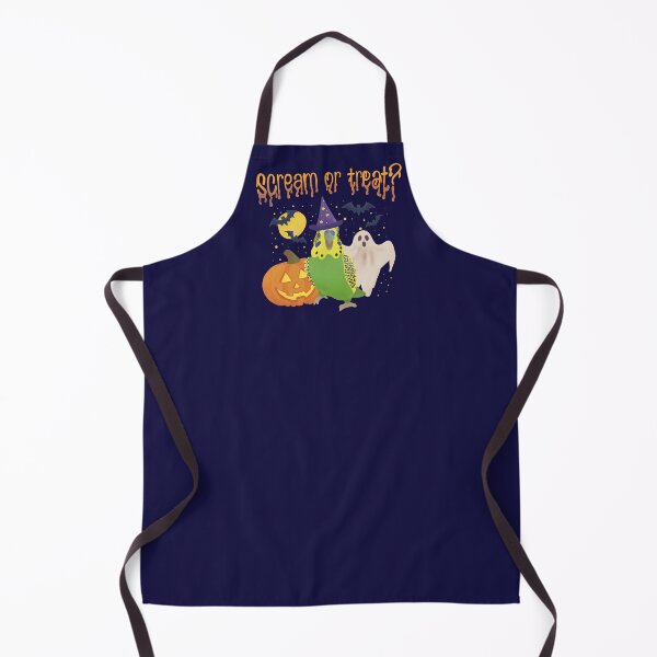 Item preview, Illustration of a Green Budgie "Scream or Treat?" designed and sold by FandomizedRose.
