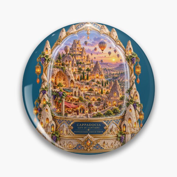Item preview, Cappadocia City of Lanterns – Glowing Cave City at Sunset designed and sold by sunbowjp stadio.