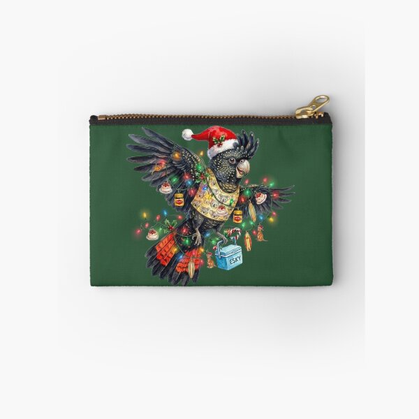 Item preview, Cute Black Cockatoo Christmas – Bush Green Aussie Holiday Art designed and sold by Wennebabs.