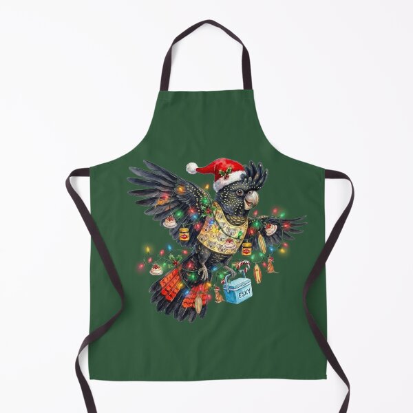 Item preview, Cute Black Cockatoo Christmas – Bush Green Aussie Holiday Art designed and sold by Wennebabs.